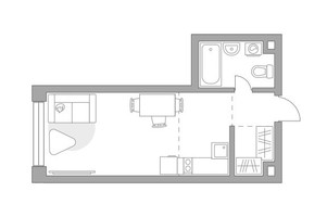 Планировка студии(квартира) площадью 28.41 квадратных метров в “ЖК Мневники от Гранель”
