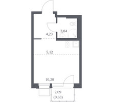Планировка студии(квартира) площадью 23.22 квадратных метров в “ЖК Новое Внуково”