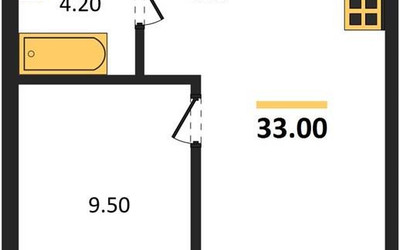 Планировка однокомнатной(квартира) площадью 33 квадратных метров в ЖК “ЖК Foreville (Форевилль)”