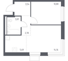 Планировка однокомнатной(квартира) площадью 40.92 квадратных метров в “ЖК Квартал Западный”