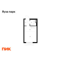 Планировка студии(квартира) площадью 19.8 квадратных метров в “ЖК Яуза Парк (Мытищи)”