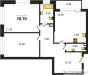 Планировка двухкомнатной(квартира) площадью 78.7 квадратных метров в “Квартал Филатов луг”