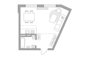 Планировка студии(квартира) площадью 31.47 квадратных метров в “ЖК Аникеевский”