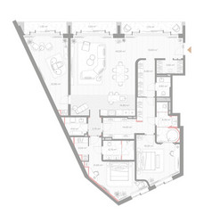 Планировка трехкомнатной(квартира) площадью 192.1 квадратных метров в ЖК “ЖК Николь”