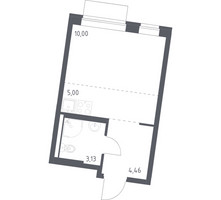 Планировка студии(квартира) площадью 22.59 квадратных метров в “ЖК Квартал Западный”