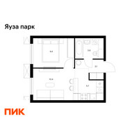 Планировка однокомнатной(квартира) площадью 32.2 квадратных метров в “ЖК Яуза Парк (Мытищи)”