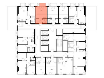 Планировка студии(квартира) площадью 25.1 квадратных метров в ЖК “ЖК 2-й Иртышский”