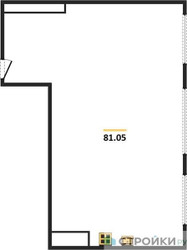 Планировка двухкомнатной(квартира) площадью 81.05 квадратных метров в ЖК “ЖК Headliner (Хедлайнер)”