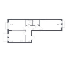 Планировка двухкомнатной(квартира) площадью 57.5 квадратных метров в “ЖК Рублевский Квартал”