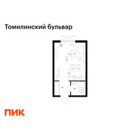 Планировка студии(квартира) площадью 24.4 квадратных метров в “ЖК Томилинский бульвар”