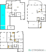 Планировка 4+ комнатной(квартира) площадью 502.7 квадратных метров в “ЖК Обыденский №1”