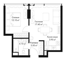 Планировка однокомнатной(квартира) площадью 41 квадратных метров в “ЖК Слава”