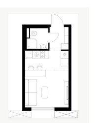 Планировка студии(квартира) площадью 19.9 квадратных метров в ЖК “ЖК Яуза Парк (Мытищи)”