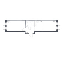 Планировка однокомнатной(квартира) площадью 44.43 квадратных метров в “ЖК Молжаниново”