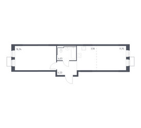Планировка однокомнатной(квартира) площадью 44.43 квадратных метров в ЖК “ЖК Молжаниново”