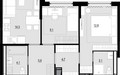 Планировка двухкомнатной(квартира) площадью 51.4 квадратных метров в ЖК “ЖК MALEVICH (Малевич)”