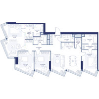 Планировка трехкомнатной(квартира) площадью 145.7 квадратных метров в “ЖК ХАЙДАУТ”