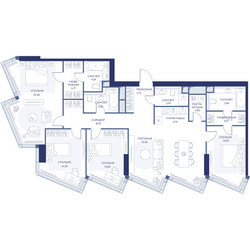 Планировка трехкомнатной(квартира) площадью 145.7 квадратных метров в ЖК “ЖК ХАЙДАУТ”