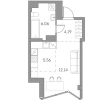 Планировка студии(квартира) площадью 27.9 квадратных метров в “ЖК Аквилон Beside 2.0”