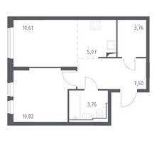 Планировка однокомнатной(квартира) площадью 40.9 квадратных метров в “ЖК Остафьево”