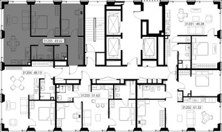 Планировка двухкомнатной(квартира) площадью 69 квадратных метров в “ЖК SET (Сет)”