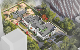 Двор ЖК “ULTIMAcity” с высоты птичьего полета