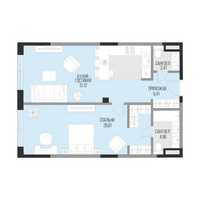 Планировка 4+ комнатной(квартира) площадью 73.7 квадратных метров в “Клубный квартал Садовническая 69”