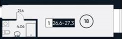 Планировка студии(апартаменты) площадью 26.8 квадратных метров в ЖК “ЖК 3215”