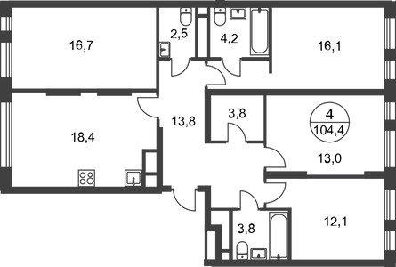 Планировка квартиры, ID 299099