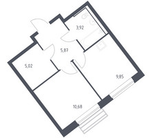 Планировка однокомнатной(квартира) площадью 34.9 квадратных метров в “ЖК Рублевский Квартал”