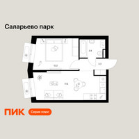 Планировка однокомнатной(квартира) площадью 36.7 квадратных метров в “ЖК Саларьево парк”