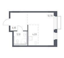 Планировка студии(квартира) площадью 25.91 квадратных метров в “ЖК Новое Внуково”