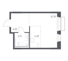 Планировка студии(квартира) площадью 25.91 квадратных метров в ЖК “ЖК Новое Внуково”