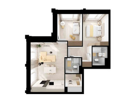 Планировка двухкомнатной(квартира) площадью 60.1 квадратных метров в “ЖК Алтуфьевское 53”