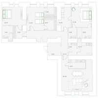 Планировка трехкомнатной(квартира) площадью 217.6 квадратных метров в “ЖК Клубный дом Duo (Дуо)”