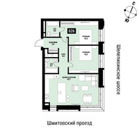 Планировка двухкомнатной(квартира) площадью 78.2 квадратных метров в “ЖК Шелепиха (Cosmopolit)”