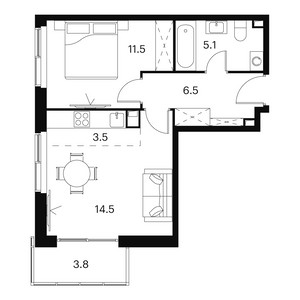 Планировка апартаментов, ID 525112