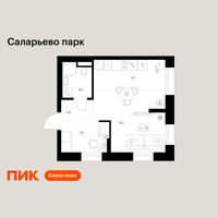 Планировка студии(квартира) площадью 31 квадратных метров в “ЖК Саларьево парк”