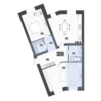 Планировка двухкомнатной(квартира) площадью 93.38 квадратных метров в “ЖК Троицкая слобода”