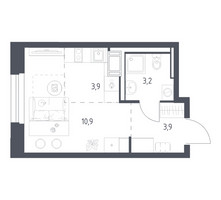 Планировка студии(квартира) площадью 22.2 квадратных метров в “ЖК Мытищи Парк”