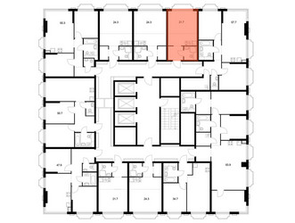 Планировка студии(квартира) площадью 21.7 квадратных метров в ЖК “ЖК 2-й Иртышский”
