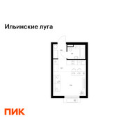 Планировка студии(квартира) площадью 23.7 квадратных метров в “ЖК Ильинские луга”