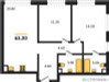 Планировка двухкомнатной(квартира) площадью 63.2 квадратных метров в “ЖК Shagal (Шагал)”