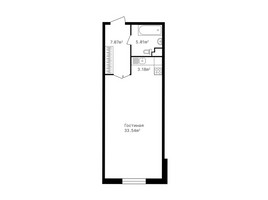 Планировка однокомнатной(квартира) площадью 48.9 квадратных метров в “ЖК Клубный дом Точка отсчета”