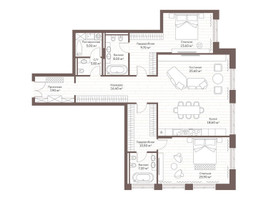 Планировка двухкомнатной(квартира) площадью 153.5 квадратных метров в “Жилой дом Кло 17”