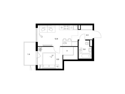 Планировка квартиры, ID 517155