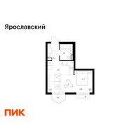 Планировка студии(квартира) площадью 29.9 квадратных метров в “ЖК Ярославский”