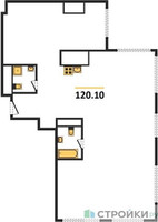 Планировка трехкомнатной(квартира) площадью 120.1 квадратных метров в “ЖК Very (Вери)”