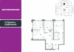 Планировка 4+ комнатной(квартира) площадью 81.9 квадратных метров в “ЖК Страна Озерная”