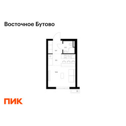 Планировка студии(квартира) площадью 21.8 квадратных метров в ЖК “ЖК Восточное Бутово”